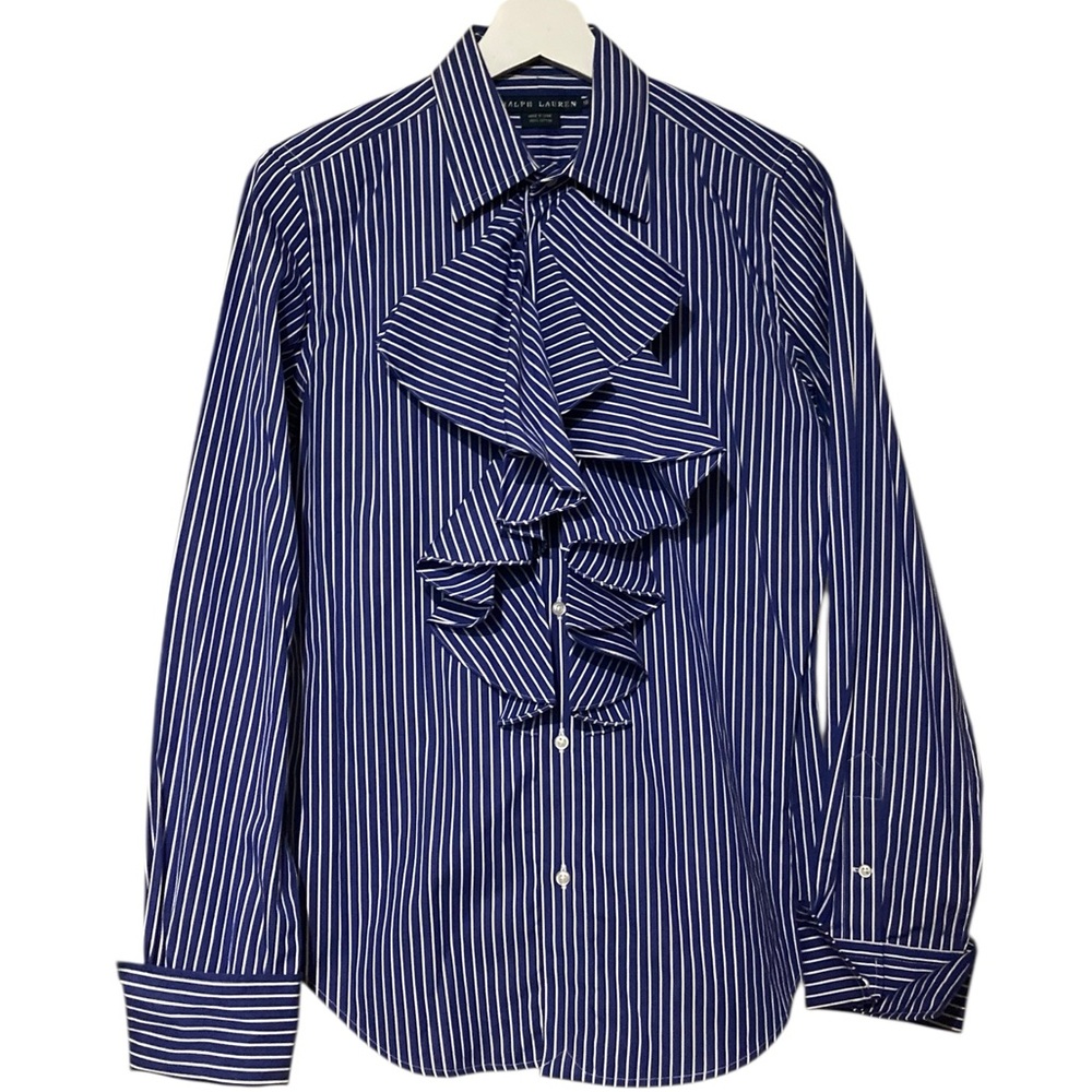 RALPH LAUREN
Blue and White Long Sleeve Keara Shirt NEW - Picture 6 of 14